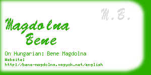 magdolna bene business card
